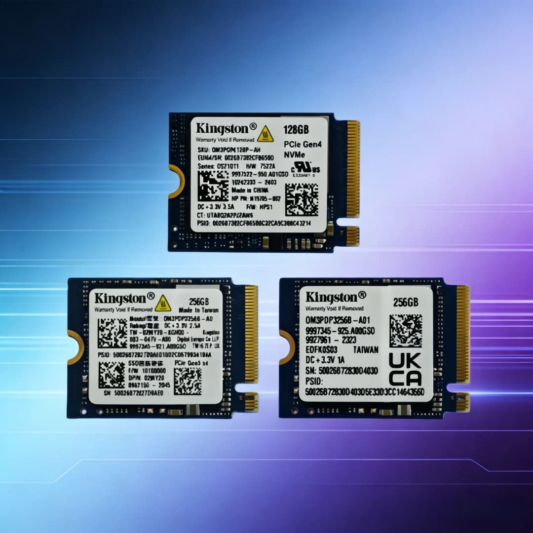 كينجستون NVMe M.2 2230 وحدة تخزين داخلية صلبة OM3 PCIe 4.0 بسعة 128 جيجابايت/OM3 PCIe 3.0 بسعة 256 جيجابايت - متوافق مع Stream Deck، اللاب توب، والديسكتوب - 5