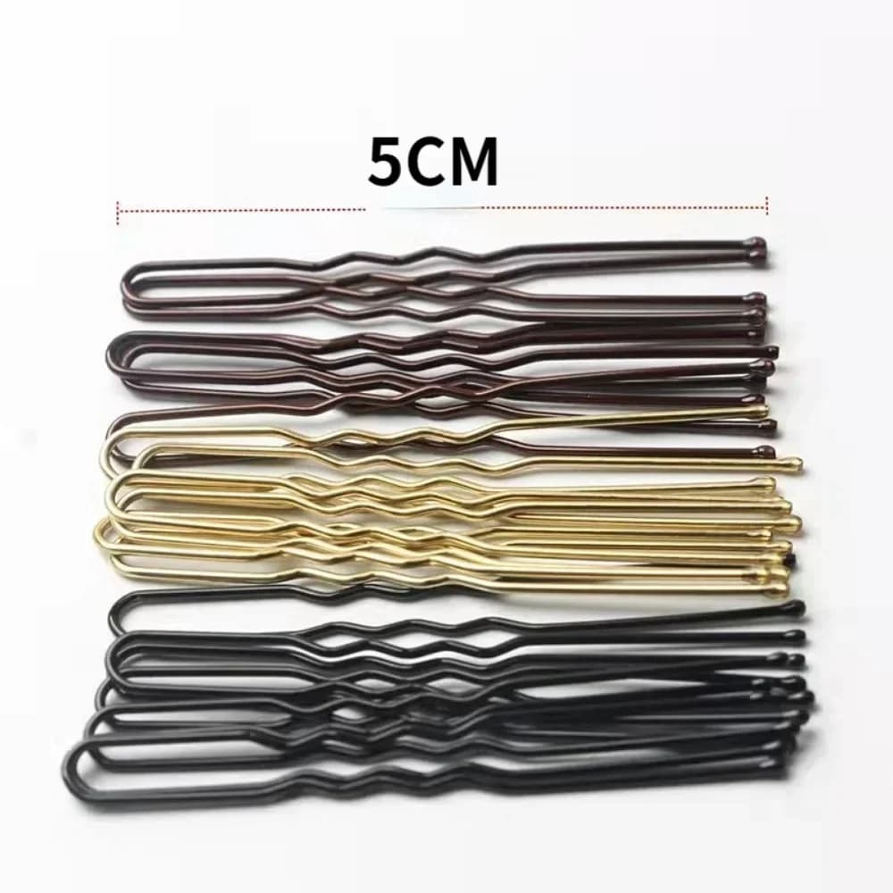 50Pcs 5cm Women's U Shaped Hairpins Waved Hair Clips Metal Bobby Pins Barrette Bridal Hair Pins Hairdressing Hairstyle Tools - 6