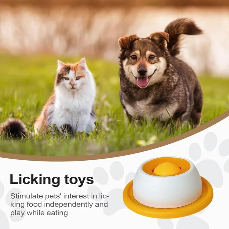 Pet Lick Mat Yogurt Licking Plate Slow Feeder for Dogs & Cats Interactive Snack Bowl Promotes Dental Health Pet Licking Mat Bowl - 4