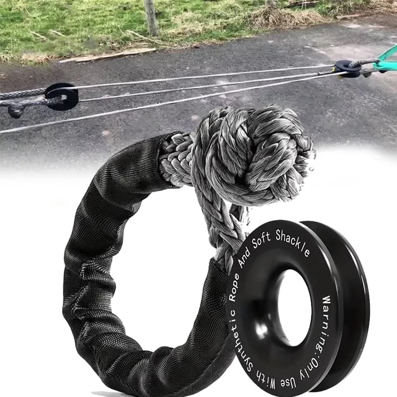 حبل ناعم 1/2 بوصة ومجموعة حلقات استرداد مع غطاء واقي 55000 رطل قوة كسر إكسسوارات طرق وعرة 4x4 حزام سحب