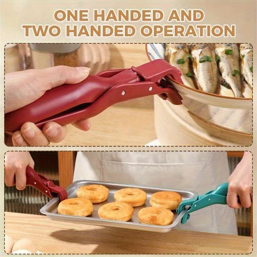 مشبك وعاء مضاد للحرق للاستخدام المنزلي، حامل لوحة سيليكون غير قابل للانزلاق، مشبك وعاء، مشبك أطباق، صينية خبز المطبخ ومشبك باخرة - 3