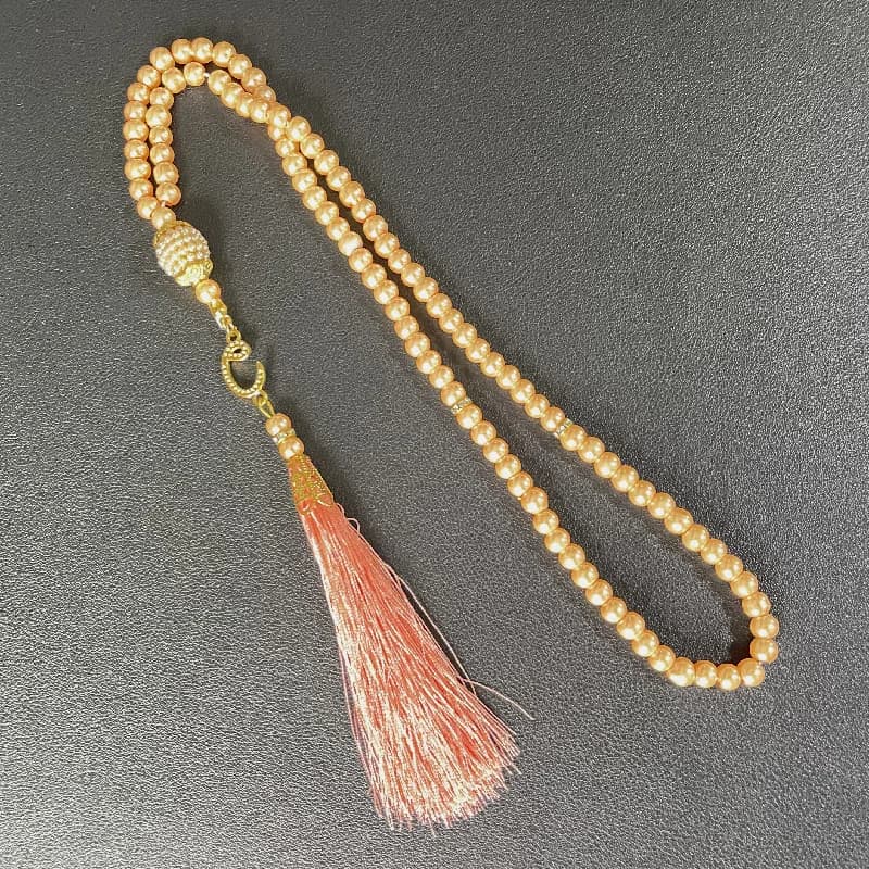 أسورة من خرز الصلاة الإسلامي، 99 حبة، لؤلؤ زجاجي، أسلوب تركي، هدية اكسسوارات للنساء - 5