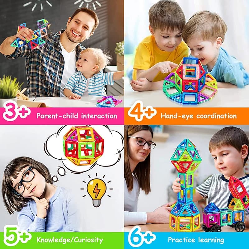 Magnetic Building Blocks Big Size and Mini Size DIY Magnets Toys for Kids Designer Construction Set Gifts for Children Toys - 2