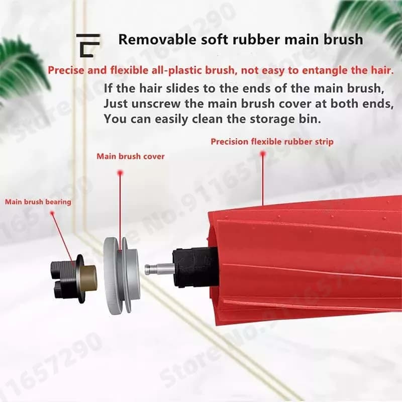 Roborock S7 S70 S7Max T7S T7S Plus Main Brush Robot Vacuum Cleaner Parts  Detachable Brushes Roller Accessories - 5