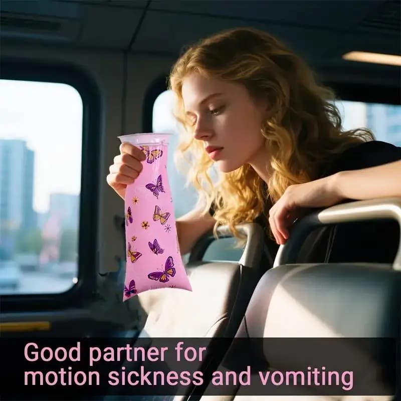 6pcs 1000ml For Children Aldult Car Mounted Cartoon Motion Sickness Bags Disposable Vomiting Bag Portable Diarrhea Bag Urine Bag