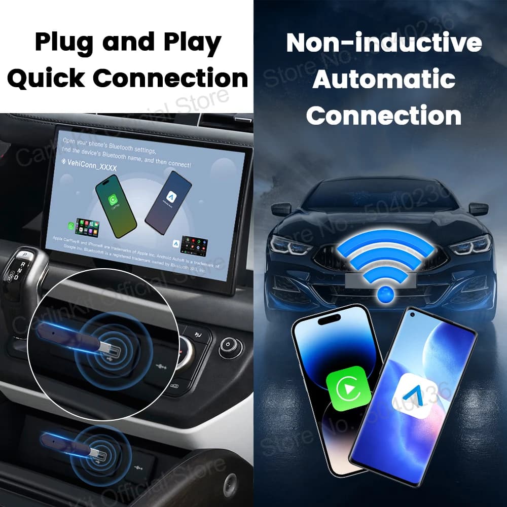 MINI 5 Pro/Mini Ultra CarlinKit Wireless CarPlay Adapter Smart CarPlay Box  for Car Plug and Play WiFi Bluetooth Auto Connection - 3