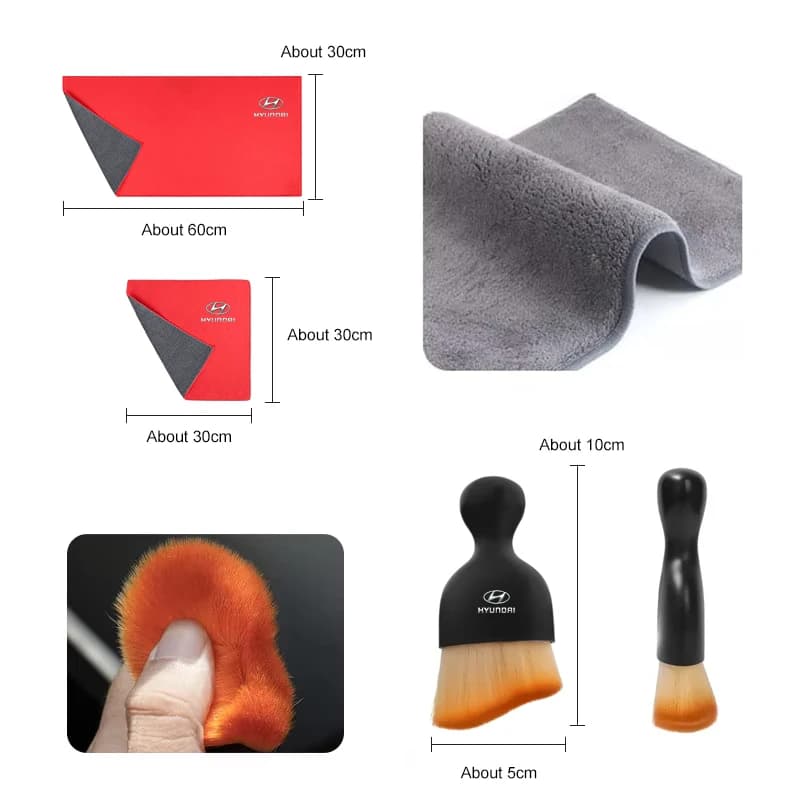 منشفة غسيل سيارات سوبر ماصة من الجلد المدبوغ لهيونداي i40, i30, i20, i10, سوناتا, إلنترا, أكسنت, توكسون، أدوات تنظيف داخلي - 4