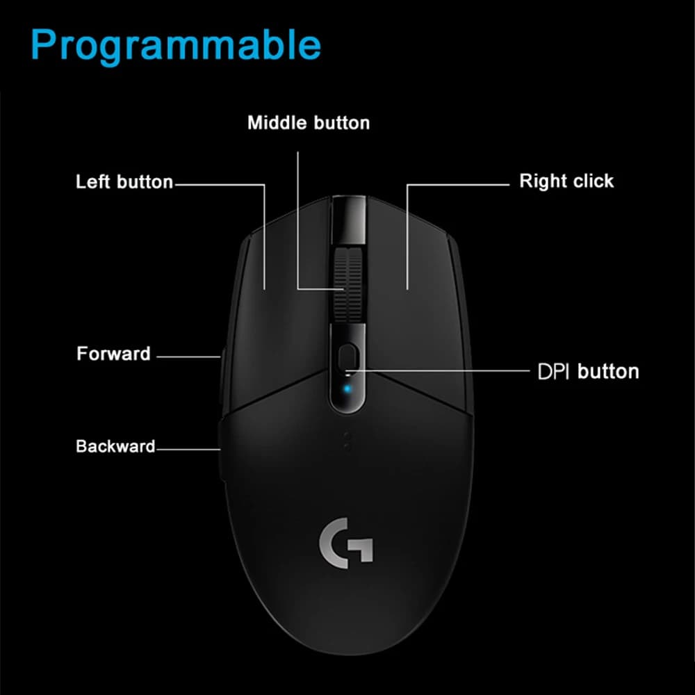 Logitech متوافق مع المكتب والألعاب، يدعم أنظمة متعددة والتشغيل الفوري logiM221&G305 - 3