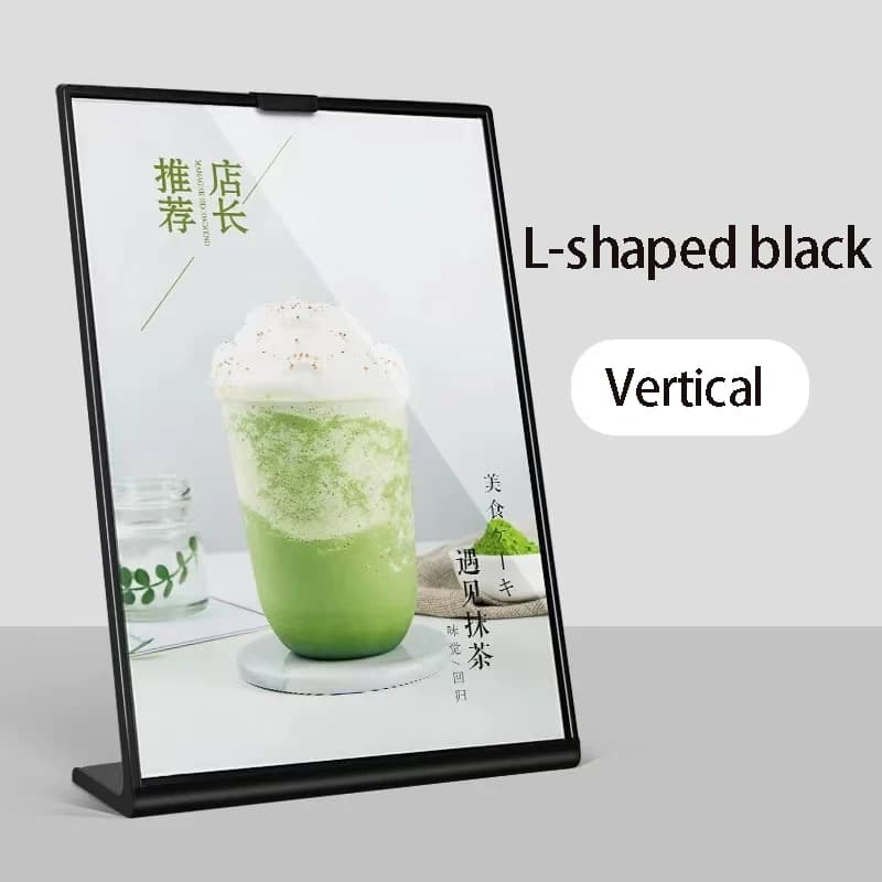 Acrylic panel menu display rack A4 A5 A6, L-shaped vertical table card table card high-end plastic wine plate catalog menu - 6