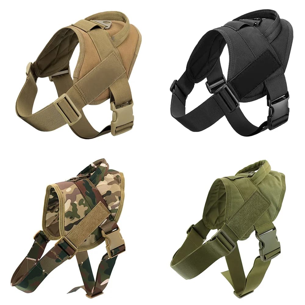 Tactical Dog Vest Training Military Patrol Service Dog Harness Adjustable Nylon Dog Harness with Handle Dog Summer Clothes - 2