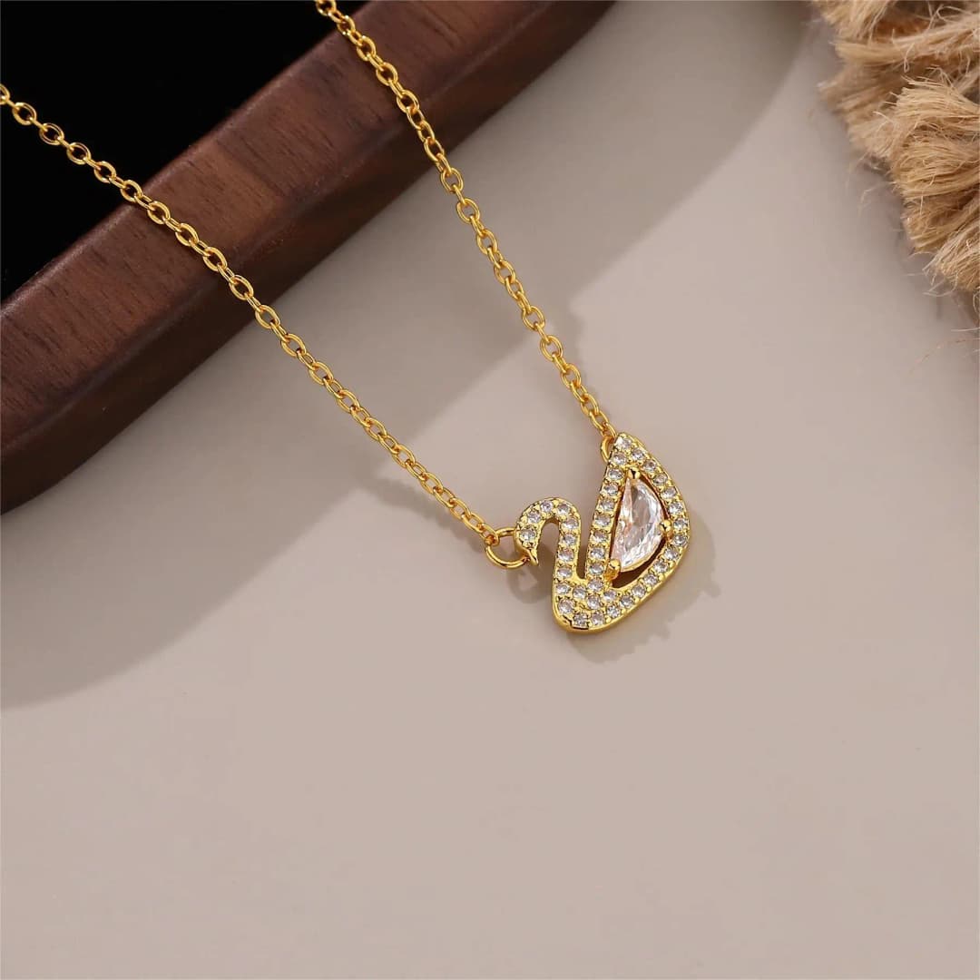 قلادة من التيتانيوم الفاخر على شكل بجعة، تصميم أنيق لسلسلة عظمة الترقوة، هدية مثالية للصديقات - 6