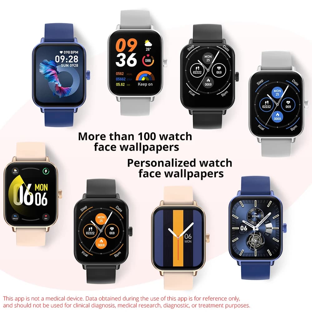 ساعة كولمي P81 الذكية للرجال والنساء، مكالمات صوتية، مراقبة الصحة 24 ساعة، 100 وضع رياضي، بلوتوث لهواتف شاومي - 6