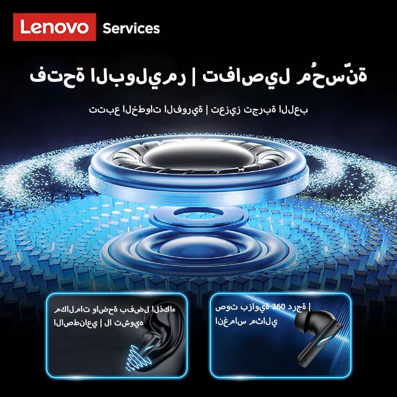 New Lenovo GT100 TWS Bluetooth 6.0 Gaming Headphones Low Latency Long Battery Life In Ear Wireless Earbuds HD Calls Earphones - 2