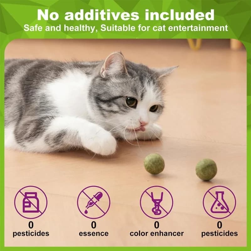 5/10/20Pcs Natural Catnip Balls Kitten Cat Nip Ball Licker Toy for Cats of All Breeds,Lick Ball Toys That Fascinate Pet Cats - 3