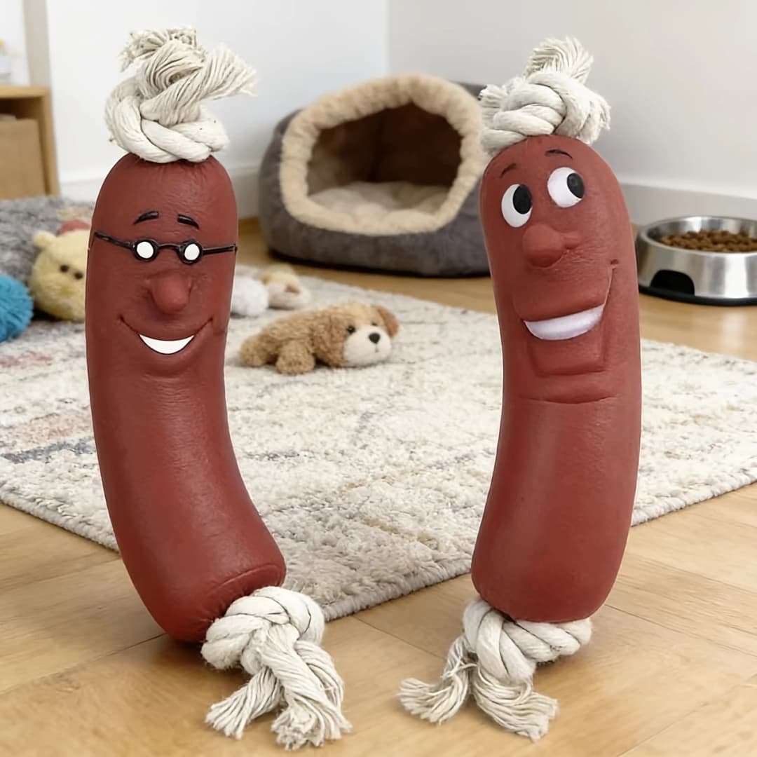Dog Sausage Chew Toy - Bite-Resistant And Not Easy to Break, Interactive Training Teething Toy, Preferred Material, Dog Chew Toy - 3