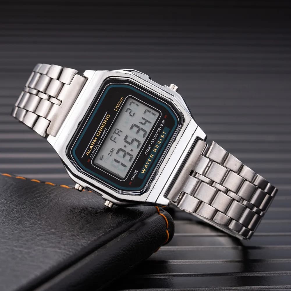 Elegant Digital Watch For Women Gold Silver Stainless Steel Business Ladies Electronic Wrist Watches Man Clock Zegarek Damski - 4