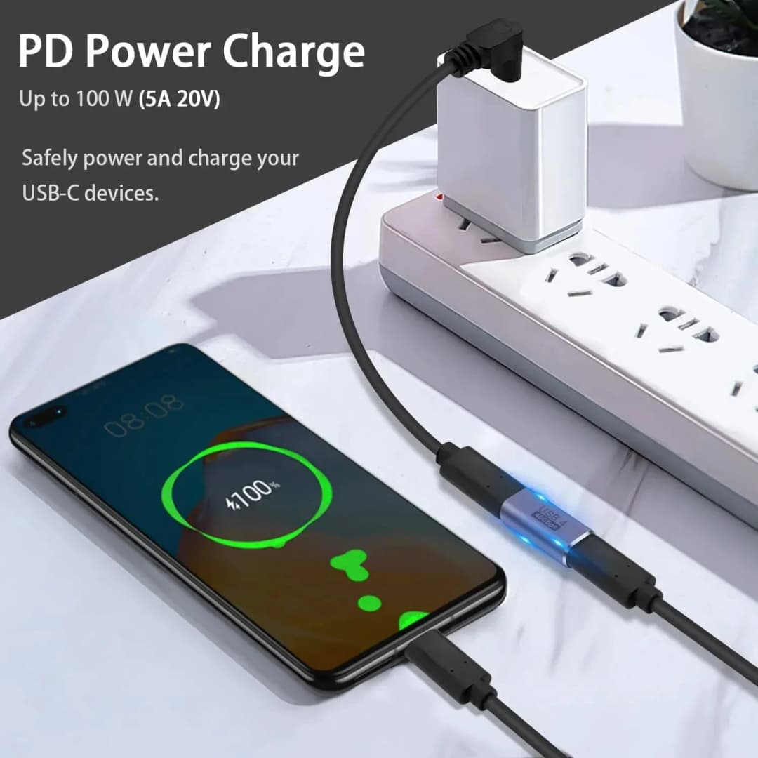 USB C Female to Female Coupler Coupler Extender 8K Video 100W Fast Charging For USB4 Cable Thunderbolt 4 40Gbps 3.2 OTG Adapter - 3