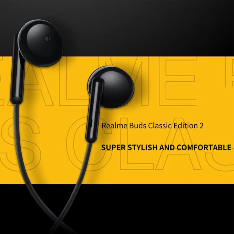 Realme Buds Classic Type-C RMA2005 Wired Earphone Semi-in-Ear Headset Computer Laptop Mobile Phone Universal HD Mic Call Earbuds - 2