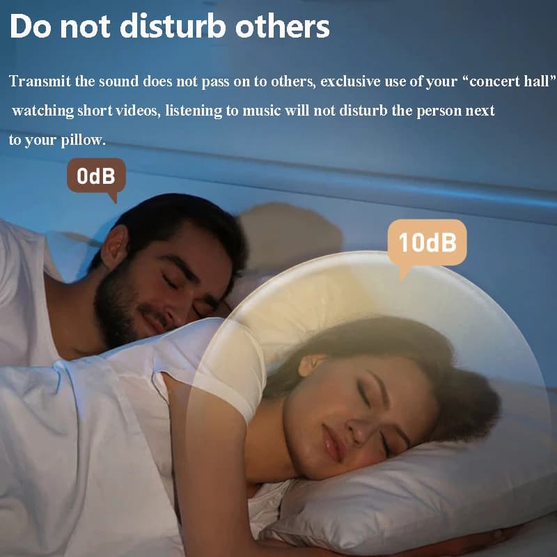 سماعة بلوتوث تحت الوسادة بناقل عظمي، مساعدة على النوم بإلغاء الضوضاء، شاشة LED، مشغل موسيقى MP3 مع إيقاف تلقائي - 4