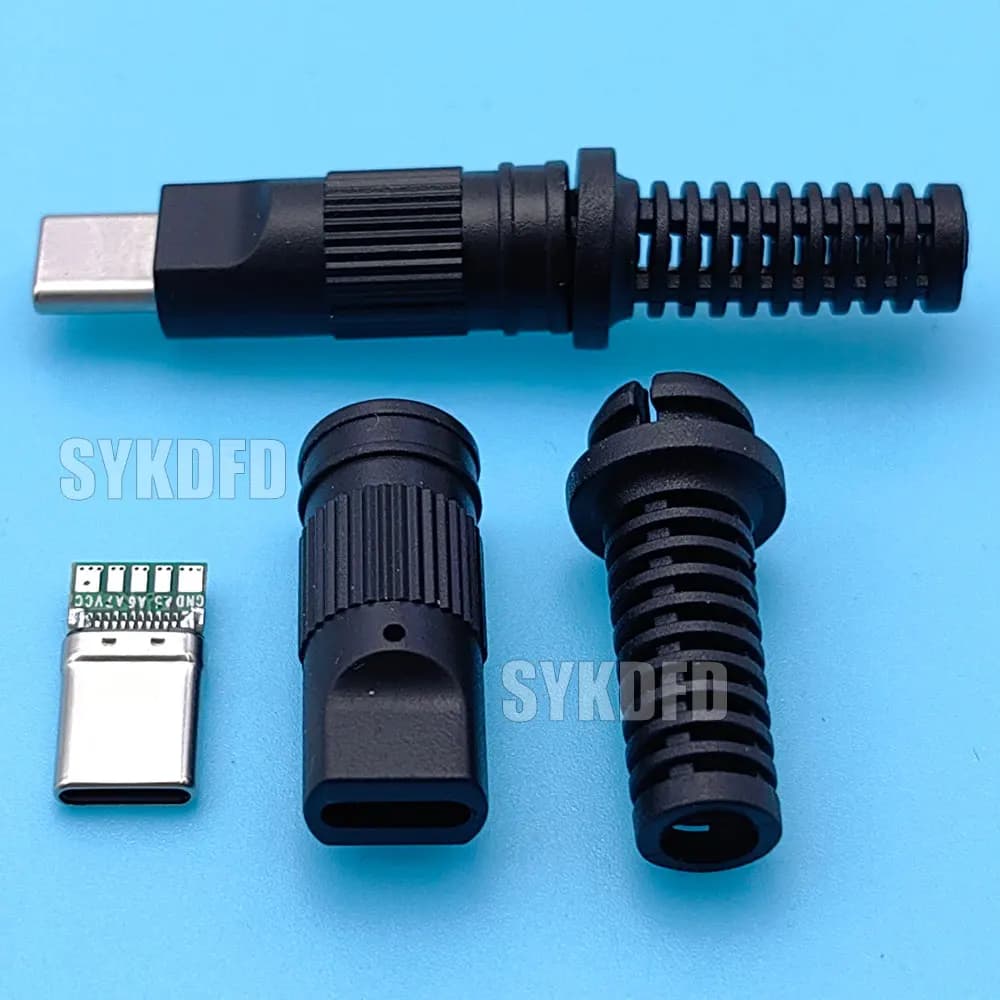 USB 3.1 Type-C Male 5 Solder Joints For Mobile Phone Fast Charging 3A C TO C With CC Solder Pad Repair DIY Charging Data Cable - 5