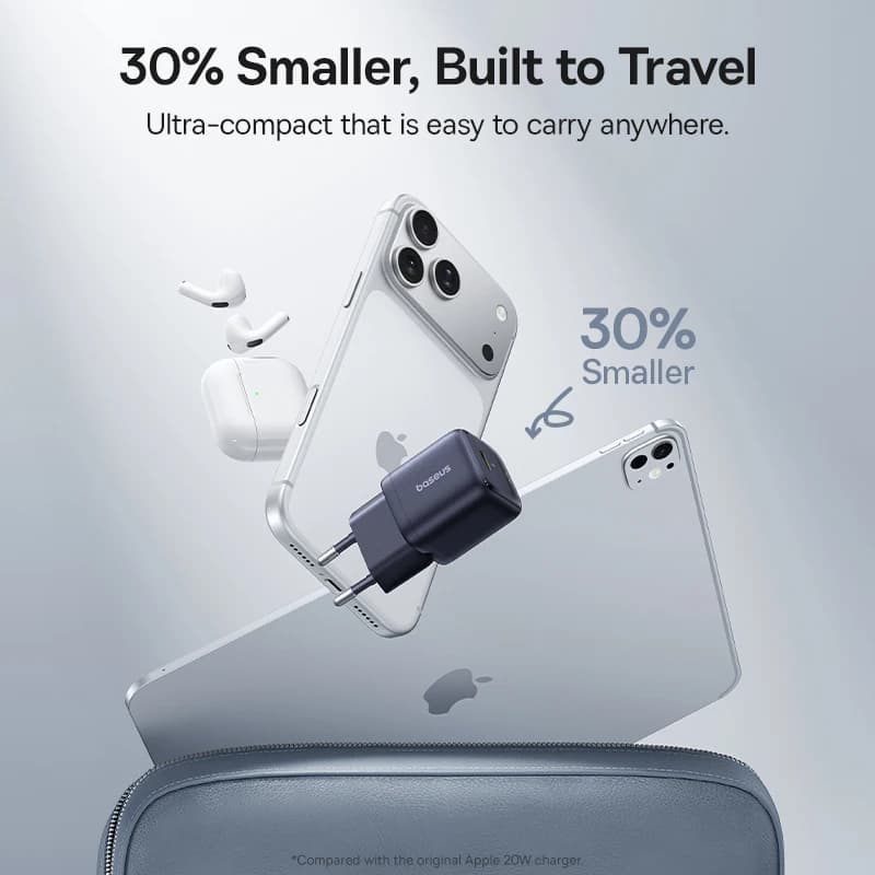 Baseus 30W GaN Charger PD Charger For iPhone 17 16 15 14 13 12 Max Fast Charger PD3.0 QC3.0 Phone Charger Type C Tablets Charger - 4