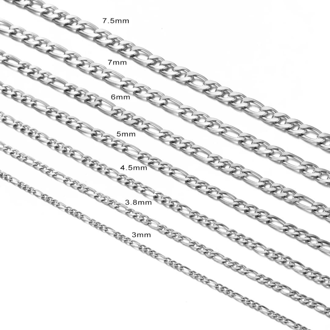 16-28 Inch Figaro NK Chain Stainless Steel Necklace Link Cable Rope Lobster Clasp For Men Women High Quality Jewelry Gift - 5