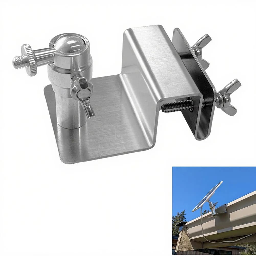 دعامة تثبيت مزراب قابلة للتعديل من الفولاذ المقاوم للصدأ، متوافقة مع كاميرات Eufy S220 وألواح Arlo Pro الشمسية، مع برغي 1/4 بوصة - 2