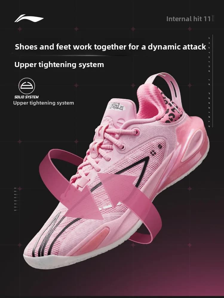 LI NING Men Low-Top Professional Basketball Training Shoes with Durable Wear and Shock Absorption - 5