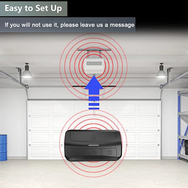 Garage Remote Control Clone Multifrequency 287MHz-868MHz Garage Door Opener Gate Control 3 Buttons Includes Car Sun Visor Clip - 5