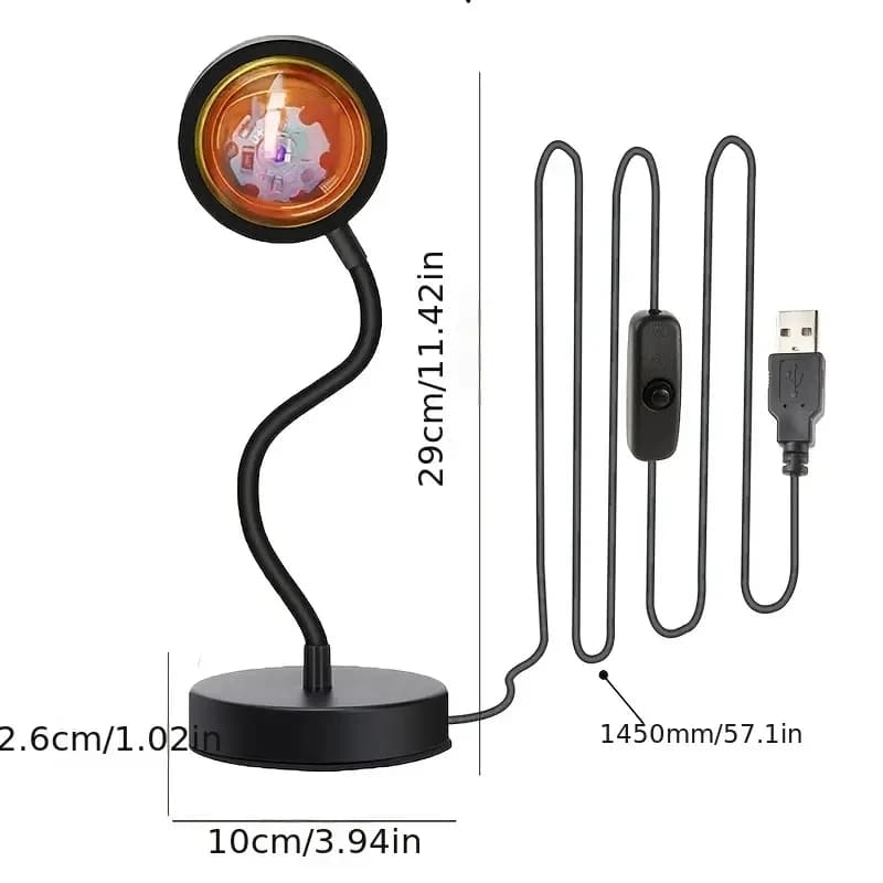 1pc LED sunset light, sunset light projector atmosphere light, bedroom LED night light projector, room atmosphere light office h - 6