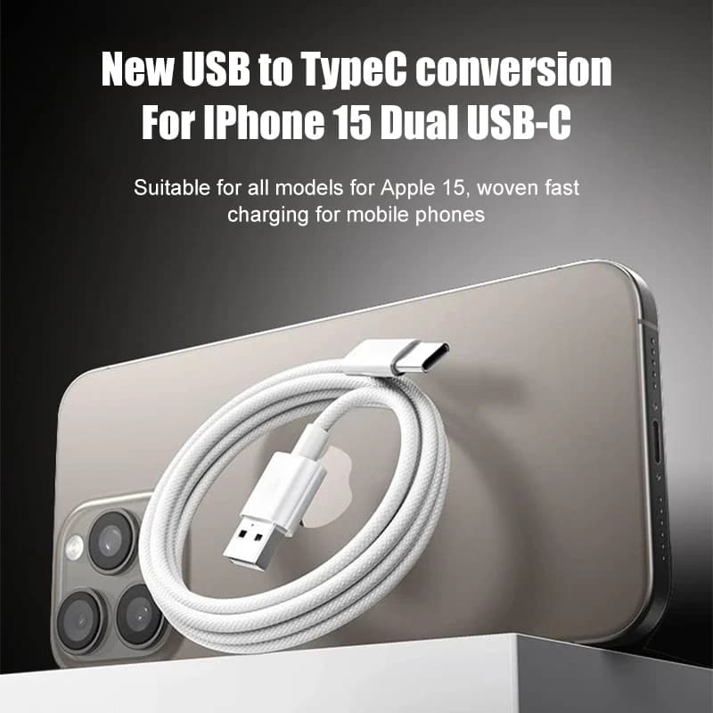 60W USB C Phone Cable For iPhone 16 15 17 Pro Max 17 Air Plus Fast Charging Type-C Charge Braided Cables USB to Type C Data Line - 2