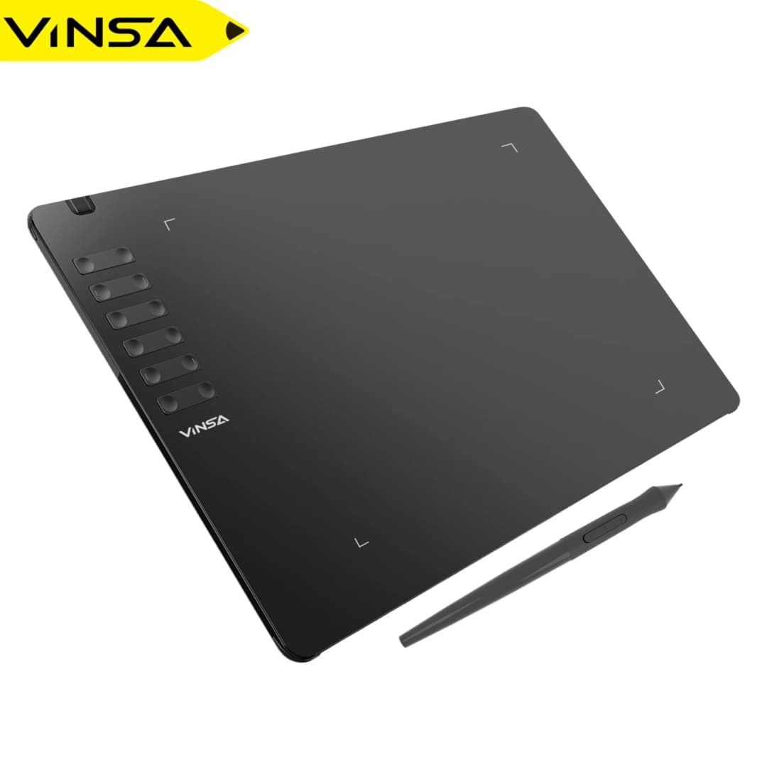 جهاز رسم رسومات VINSA T1161 فائق النحافة للرسم الفني مع قلم لا يحتاج إلى بطارية و8 رؤوس أقلام و8192 مستوى ضغط - 2