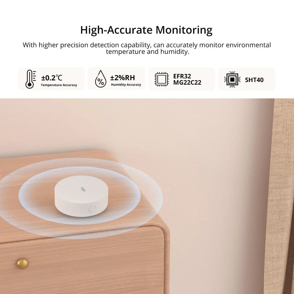 SONOFF SNZB-02P Zigbee Temperature Humidity Sensor High Accuracy Alert Smart Scene via eWeLink Work with Multiple Gateways - 2