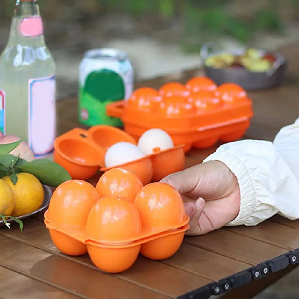 2/4/6 Grid Egg Storage Box Outdoor Portable Egg Case With Handle for Outdoor Camping Picnic Eggs Box Case Kitchen Organizer Case - 2
