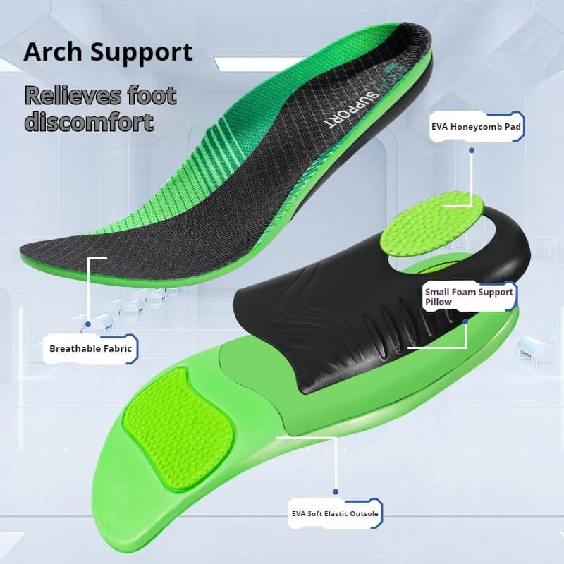 Flatfoot Orthopedic insoles Arch Support Shoe Insole Men Women Shock Absorption Shoe Sole Comfortable Running Sports Pads 1Pair - 4