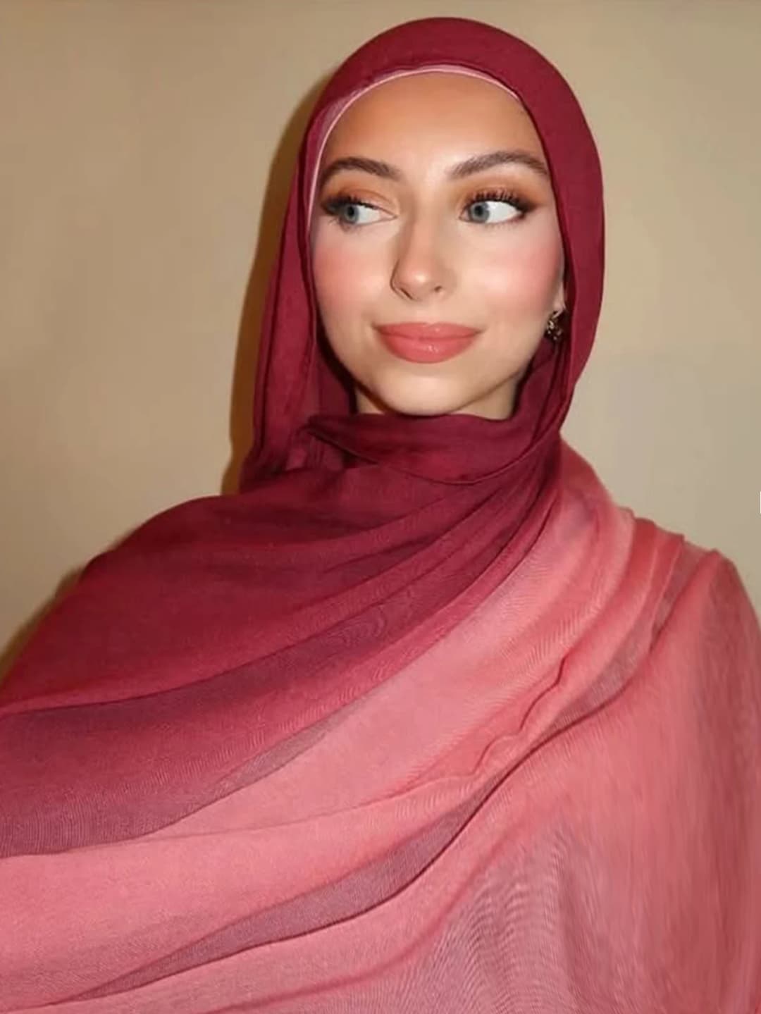 حجاب جديد بألوان متدرجة وشاح لونين صبغ ربطة عنق شالات قطنية لفائف نساء مسلمات عصابة رأس عمامة إسلامية - 2