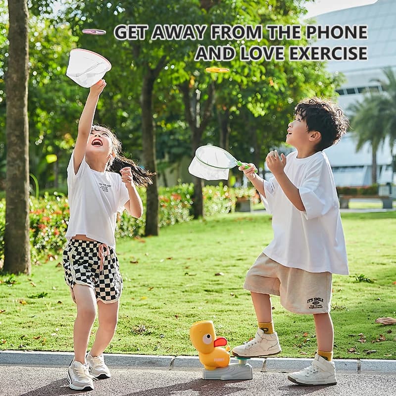 أقراص الهواء قاذفة ألعاب الأطفال ألعاب داخلية وخارجية آلة زيادة القرص الطائر الصحن قاذفة القدم الاطفال لعبة رياضية القفز - 5