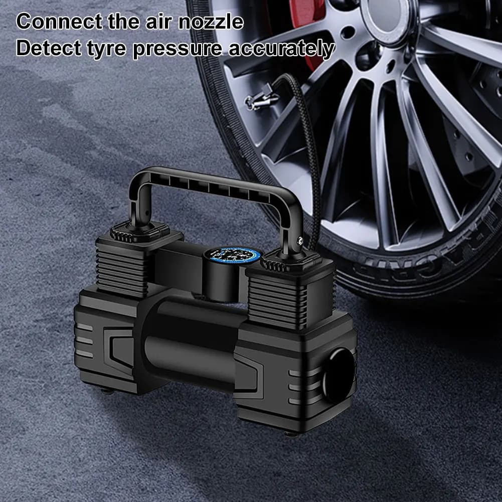 Car Tire Pump Auto Air Compressor Digital Display 12V Electric Car Tire Inflator with LED Light Vacuum Tire Pump for All Vehicle - 4