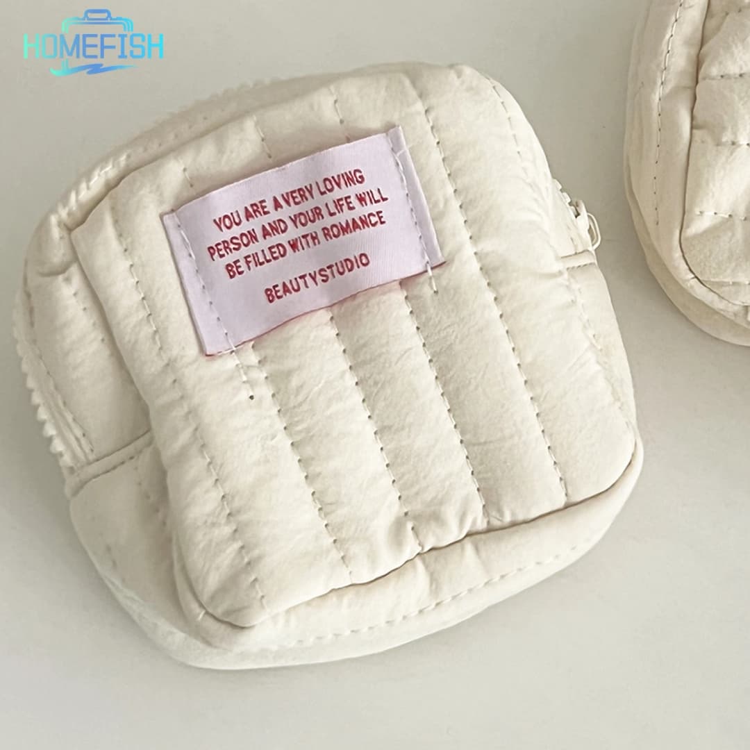 HOMEFISH Korean Square Small Makeup Bag Student Small Earphones Zero Wallet Girl Portable Lipstick Storage Bags - 5