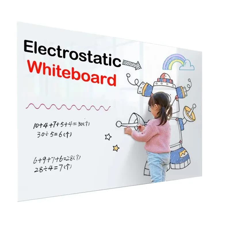 Whiteboard with Easy Application and Removal, Reusable Static Surface for Classroom Office Home Use Dry Erase Marker White Board - 6