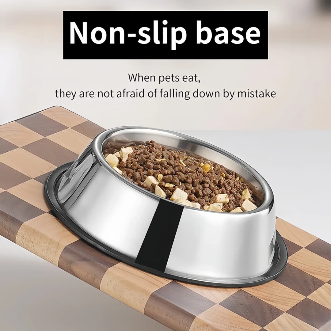 Pet Dog Cat Stainless Steel Bowl Pet Feeding Bowl Cat and Dog Drinking Bowl Metal Feeder Bowl Durable Easy To Clean 6 Sizes - 3