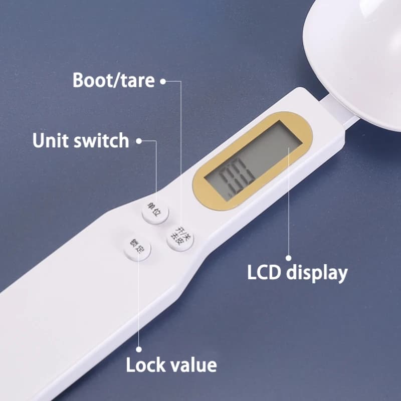 Weighing Spoon Scale Home Kitchen Tool Electronic Measuring Coffee Food Flour Powder Baking LCD Digital Measurement adjustable - 5
