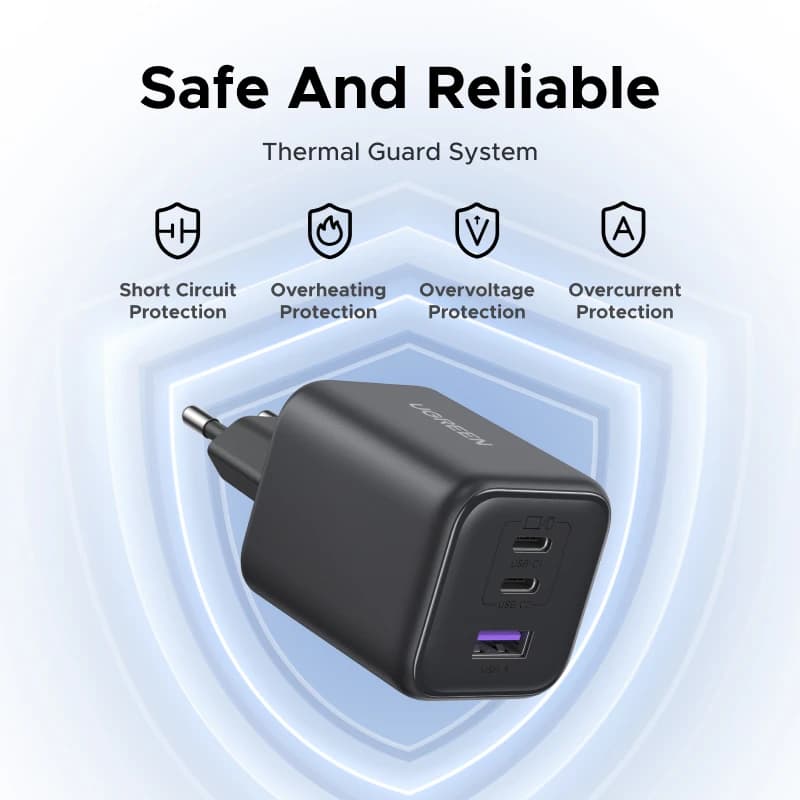 شاحن UGREEN 45 واط GaN PD3.0 PPS QC3.0 لهواتف Samsung S25 S24 Ultra iPhone 17 16 15 Pro Max iPad Xiaomi Tablet USB C شاحن سريع - 6