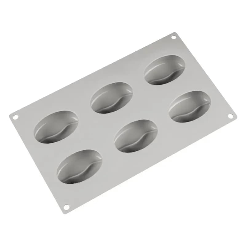 6 Cavities 3D Coffee Bean Silicone Ice Cube Mold Beans Mould Candy Fondant Mousse Cake Milk Chocolate Dessert Soap Wax Molds - 6