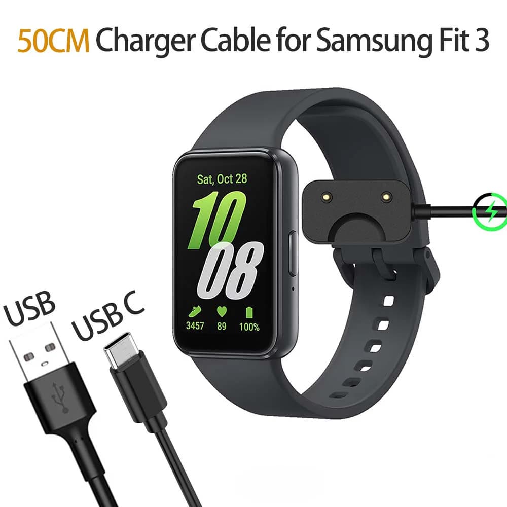Magnetic Charging Cable 50cm Watch Adapter USB / USB C for Samsung Galaxy Fit3 R390 Smart Bracelet - 4