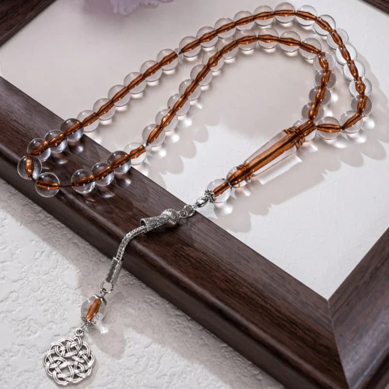 45pcs10mm transparent acrylic Arab Middle Eastern Rosary, Mouslin Tesbiha Prayer Bracelet - 2