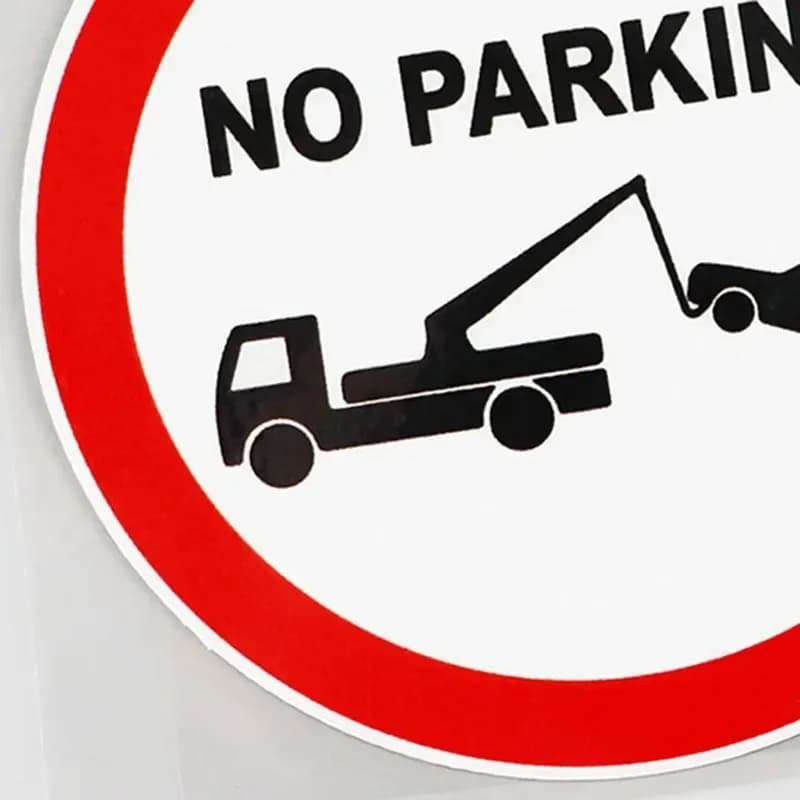 ملصقات إشارات مرورية للسيارة، ممنوع الوقوف، تغطية الخدوش، 13 سم، PVC - 2