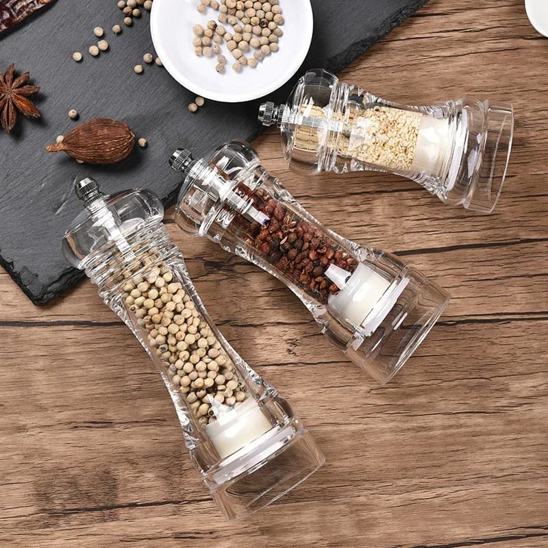 Pepper Grinder- Acrylic Salt and Pepper Shakers Adjustable Coarseness by Ceramic Rotor kitchen accessories - 6