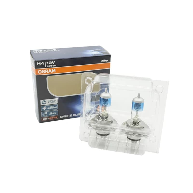 مصابيح هالوجين للسيارة OSRAM H1 H4 H7 H11 HB3 HB4، إضاءة أمامية Hi/Lo Beam، H4 12V 60/55W، H7 12V 55W، 4000K إضاءة بيضاء دافئة (قطعتين)
