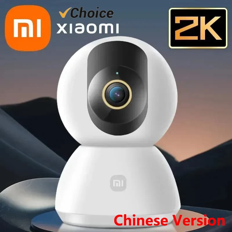 كاميرا Xiaomi الذكية للأمان المنزلي بزاوية 360 درجة، Mi PTZ، كاميرا ويب بدقة 2K و1296P، 3 ميجابكسل، كشف بشري بالذكاء الاصطناعي، رؤية ليلية، متوافقة مع Miji